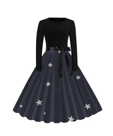 Hanxiulin ladies fashion Christmas Christmas dress hooded sweater party clothes mini sweater Christmas christmas christmas christmas sweatshirts dress Christmas dresses gray l