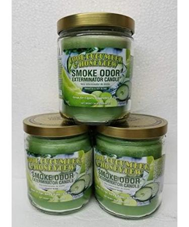 Smoke Odor Exterminator Candles Set - 13oz Cool Cucumber & Honeydew (3 Pack) | International Shipping - Buy Online on GoSupps.com