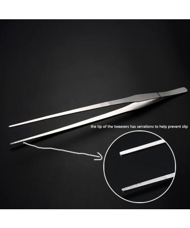 Aquarium Tweezers Set - Long 10.6 inches - Stainless Steel Straight and Curved - 2 Piece Aquascape Tools - Buy Online on GoSupps.com