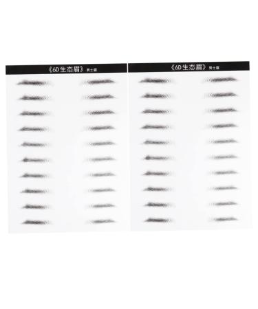 Housoutil 2 Pairs Stick-on Eyebrows Black Sticker Eyebrow Makeup Tools Eyebrow Stickers Water Proof 3d Patch 21x15cm Black