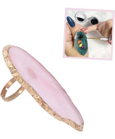 Buy Manicure Palette Paint Tray - Nail Art Resin Palette & Finger Ring in Pink | Shop Internationally - Buy Online on GoSupps.com