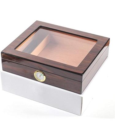 Portable Transparent Window Cedar Cigar Case Wood Travel Cigar Humidor Set with Humidifier Hygrometer Decorative Box - Buy Online on GoSupps.com