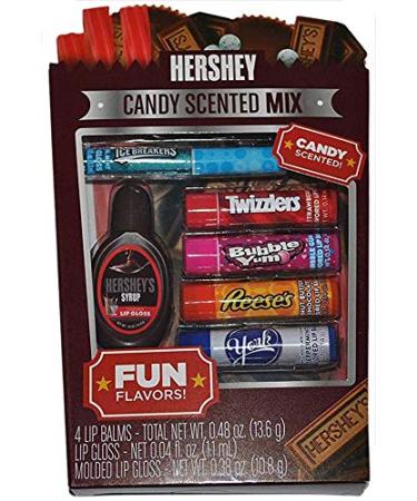 Hershey Candy Scented Mix Flavored Lip Balm and Lip Gloss Set