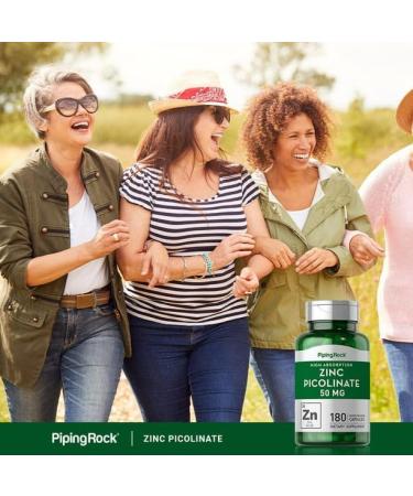 Zinc Picolinate 50mg Supplement | 180 Capsules | Piping Rock - Buy Online on GoSupps.com