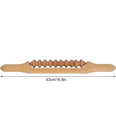 Wood Lymphatic Massage Roll Rod | Myofascial Relief & Gastro-Cellulite Massager | 10-Wheel Body Massage Tool for Optimal Wellness - Buy Online on GoSupps.com