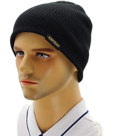 KNITDAY Fisherman Beanie Trawler Sailor Skullcap Knit Short Hat - Unisex Black - Buy Online on GoSupps.com