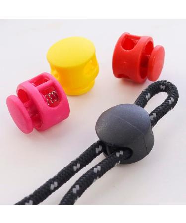 NODG 50 Pcs Assorted Colors Round Ball Cord Lock Toggle Stoppers for Drawstrings Bags - Plastic Lanyard Fastener Clips - Buy Online on GoSupps.com