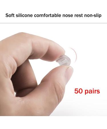50 Pairs Push-In Eyeglass Nose Pads - Soft Silicone & Transparent - Comfortable Eyewear Accessories for International Shipping - Buy Online on GoSupps.com