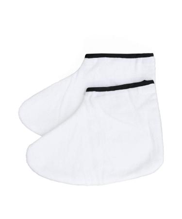 minkissy 1 Pair Wax Foot Wrap Wax Mittens Wax Bath Booties Paraffin Foot Liners Feet Spa Cover Paraffin Foot Covers Paraffin Foot Wax Spa Gloves Wax Sock Wax Foot Cover Mask Foot Bath White