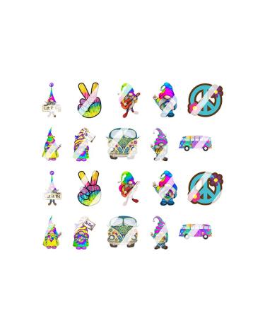 Hippie Peace Love Gnomes Nail Art Decals