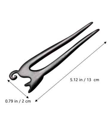 Lurrose Wooden Cat Hair Stick U Shaped for Women - Hair Styling Tool for Japanese Chinese Hanfu Chignon, Black French Hair Pin - Buy Online on GoSupps.com