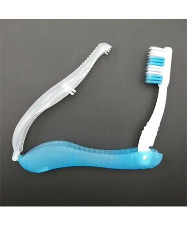 Light Blue Folding Travel Toothbrush - Portable Disposable Soft Toothbrush for Travel Camping School & Business Trips - Buy Online on GoSupps.com