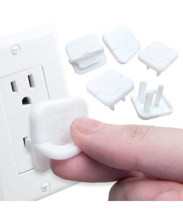 40 Pack Baby Proofing Outlet Covers, Child Safety Plug Covers for Electrical Outlets, White Square Socket Covers for Outlets with Hidden Handle, for Kids Toddler Protection