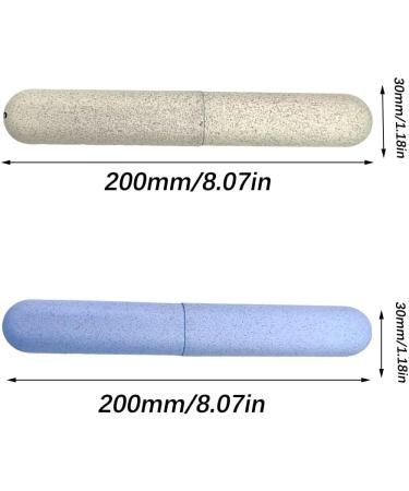 2 Pcs Toothbrush Case Toothbrush Travel Case Cover Portable Toothbrush Storage Case Sutiable for Home Travel Outdoor Camping Hiking Business Trip Beige and Blue - Buy Online on GoSupps.com