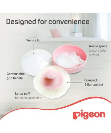 Pigeon Baby Powder Case with Puff - Pink | Convenient and Hygienic Storage - Buy Online on GoSupps.com