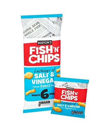 Burtons Burton's Fish & Chips Salt and Vinegar 6-Pack 25g Sachets