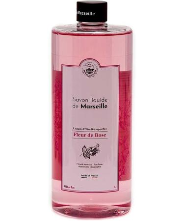 Maison Du Savon De Marseille liquid soap with white ceramic soap dispenser 1 liter refill pack and 300 ml dispenser - Buy Online on GoSupps.com