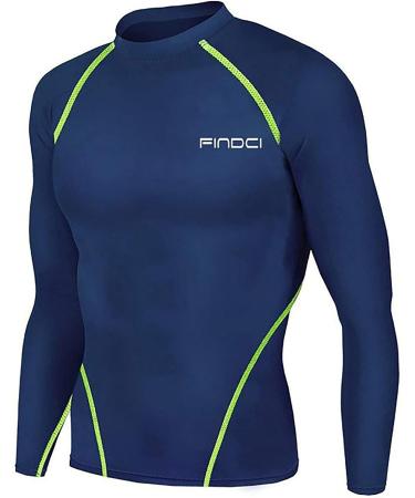 Sinzelimin Men's Compression Sports Suit | Quick-dry Training Gym Yoga Set | Blue Medium - Buy Online on GoSupps.com