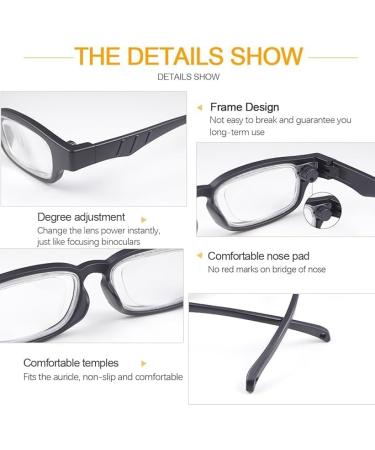 Adjustable Focus Reading Glasses - Anti Blue Light 0D to 350D Diopters Multi Point Lens Zoom Eyeglasses for All Distances - Buy Online on GoSupps.com