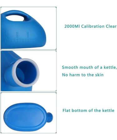 AOSHITU Urine Bottles for Men 2000mL Portable Male Bed Urinal Reusable Pee Bottle Collector with 1.6M Tube Blue - Buy Online on GoSupps.com