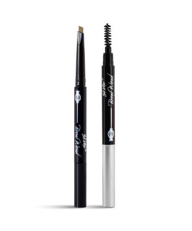 Skone Cosmetics Brow Wand Eyebrow Pencil - Retractable Brow Pencil with Brow Brush, Long Lasting, Smudge Proof, Waterproof Eyebrow Makeup Pencil Liner Pen - Creamy Chai for Platinum Blondes/Gray Hair