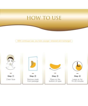 HOPEMATE 24K Gold Eye Treatment Mask - Dark Circles & Puffy Eyes Gel Pads - Anti-Wrinkle - 14 Pairs - Buy Online on GoSupps.com