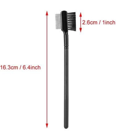 Eyebrow Extension Comb Double Head Eyelash Eyebrow Brush Comb Stainless Steel Comb Needle Wood Long Handle - Buy Online on GoSupps.com