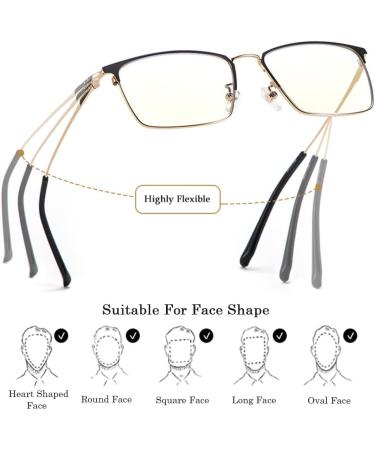 GHARAZ Fashion Reading Glasses for Men | Lightweight Anti Blue Light Half Readers | Black | Size 1.5+ | International Shipping - Buy Online on GoSupps.com