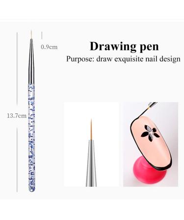 3-Pack Blue Nail Art Brushes Set | Professional Detailed DIY Tools for Nail Art Design - Buy Online on GoSupps.com