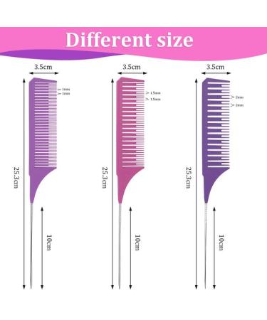 Professional 3-Sized Highlight Comb Set for Hairdresser - Vellen Strand Ridge Hairdresser Tools - Buy Online on GoSupps.com