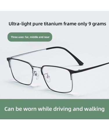 Buy Ultra-Light Progressive Multi-Focus Anti-Blue Light Reading Glasses - Pure Titanium Black 5.5x1.4x2.1in - International Shipping Available - Buy Online on GoSupps.com