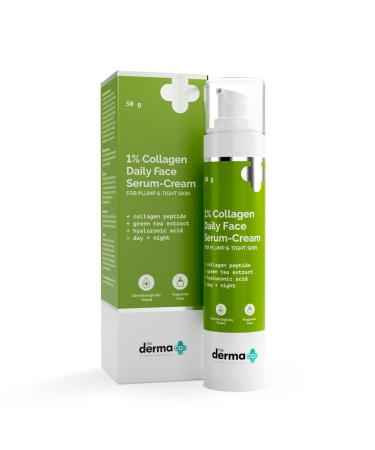 1% Collagen Daily Face Serum-Cream with Green Tea & Hyaluronic Acid For Plump & Tight Skin - 50 g