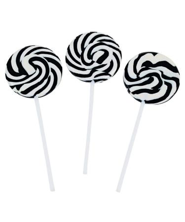 Black and White Swirl Pop Suckers (24 individually wrapped lollipops) Party Candy Black, White,