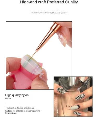 Simpls 5 Pieces Double Nail Art UV Gel Extension Brush Painting Tools French Stripe Drawing Liner Pen Manicure Parts - Buy Online on GoSupps.com