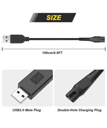 Xiatiaosann Charging Cable for Philips Norelco HQ8505 USB Power Cord S1211 S9987 BT3210 BT3230 BT5511 BT9810 BG5025 BG7030 BG7040 4pcs - Buy Online on GoSupps.com