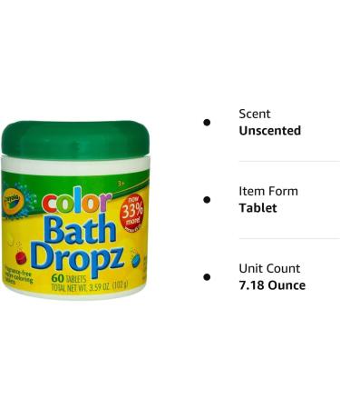 Crayola Color Bath Dropz Fragrance Free 60 ea - Pack of 2 - Buy Online on GoSupps.com