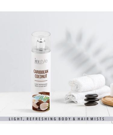 Instyle Fragrances Caribbean Coconut Body & Hair Mist | 8 Fl Oz Spray Bottle | Vegan, Paraben & Phthalate Free - Buy Online on GoSupps.com
