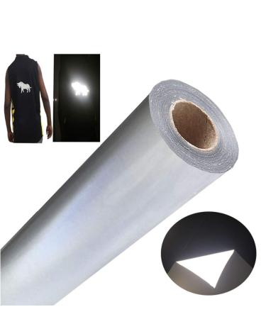 FUNKAKA Heat Transfer Vinyl Roll - 12 Inch x 10 Feet Reflective HTV  Light Gray Reflective Vinyl Easy to Cut & Weed DIY Design Reflective Iron on Vinyl for T-Shirts (Light Gray) Reflective Light Gray