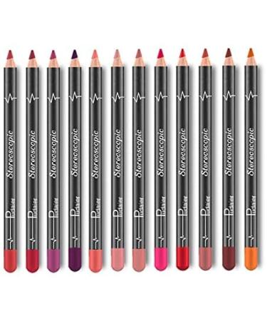 Beteligir Matte Lip Liner Pencil Set - 12 Assorted Colors Natural Lip Makeup Soft Pencils Waterproof and Long Lasting Velvet Lip Liners (01) - Buy Online on GoSupps.com