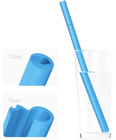 Reusable Silicone Straws Openable Straws No Cleaning Brush Required Foldable Resealable Straw Easy to Carry No Rubber Smell (2pcs Blue) - Buy Online on GoSupps.com