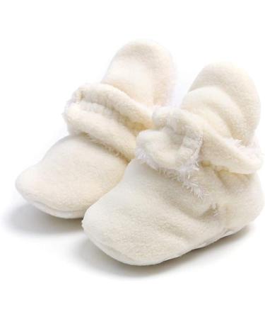TMEOG Baby Booties Slippers | Infant Boots for Boys and Girls | Winter Sock Crib Shoes 6-12 Months | White Furry | 0-18 Months - Buy Online on GoSupps.com