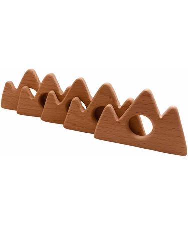 Wendysun 2pcs Cartoon Wood Teether - Natural Animal Mountain Shape Baby Teething Toy - Buy Online on GoSupps.com