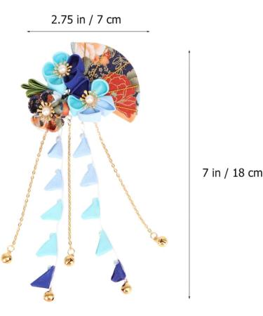 LALAFINA Girls Hair Accessories Flower Hair Clips 1pc Japanese Hair Clips Kimono Flower Hairpin Tassel Headdress Fans Shape Barrettes Hanfu Headwear for Women Blue Flower Hair Clip Flower Hair Clip - Buy Online on GoSupps.com