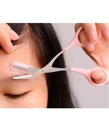 Eyebrow Shaper - Trim Bushy Eyebrows Effortlessly with Scissors & Comb Attachment (PINK) | International Shipping Available - Buy Online on GoSupps.com