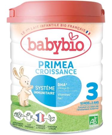 Babybio - Lait Infantile - Primea 3 me ge - 800g - d s 10 Mois - BIO - Fabriqu en France - Sans Huile de Palme - Lot de 3 2.4 kg (Lot de 1) Primea 3 - Buy Online on GoSupps.com