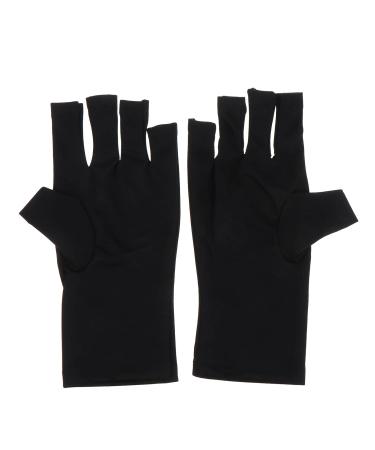 Lurrose 2Pcs Nail UV Shield Gloves Black Manicure Finger Gloves for Hand Protection from Nail Dryer Ideal for International Shipping - Buy Online on GoSupps.com