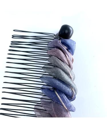 Large Stretch Banana Clip for Curly & Coily Hair - Sturdy Hold, No Damage - Storm Blue with Bead Closure - Buy Online on GoSupps.com