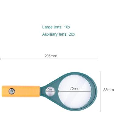 Spacmirrors Magnifying Glass High-Definition Magnifying Glass 10 Times 20 Times Zoom Lens 75Mm Big Lens Suitable for The Elderly 10X Portable Hand-held Magnifying Glass Magnifier - Buy Online on GoSupps.com