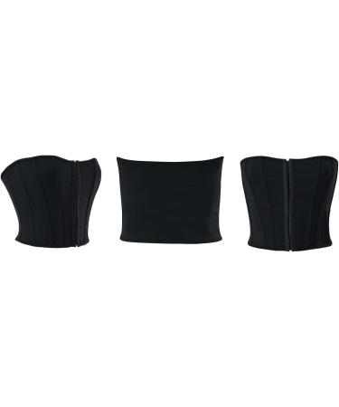 Shop MKIUHNJ Women's Padded Bustier - Monochrome Sexy Slim Fit Top | Casual Glitter Corsage in Black - Buy Online on GoSupps.com