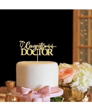 Congrats Doctor Cake Topper 2023 Doctors Graduation Cake Decor Medical School Grad Party Decorations Gold Glitter - Buy Online on GoSupps.com